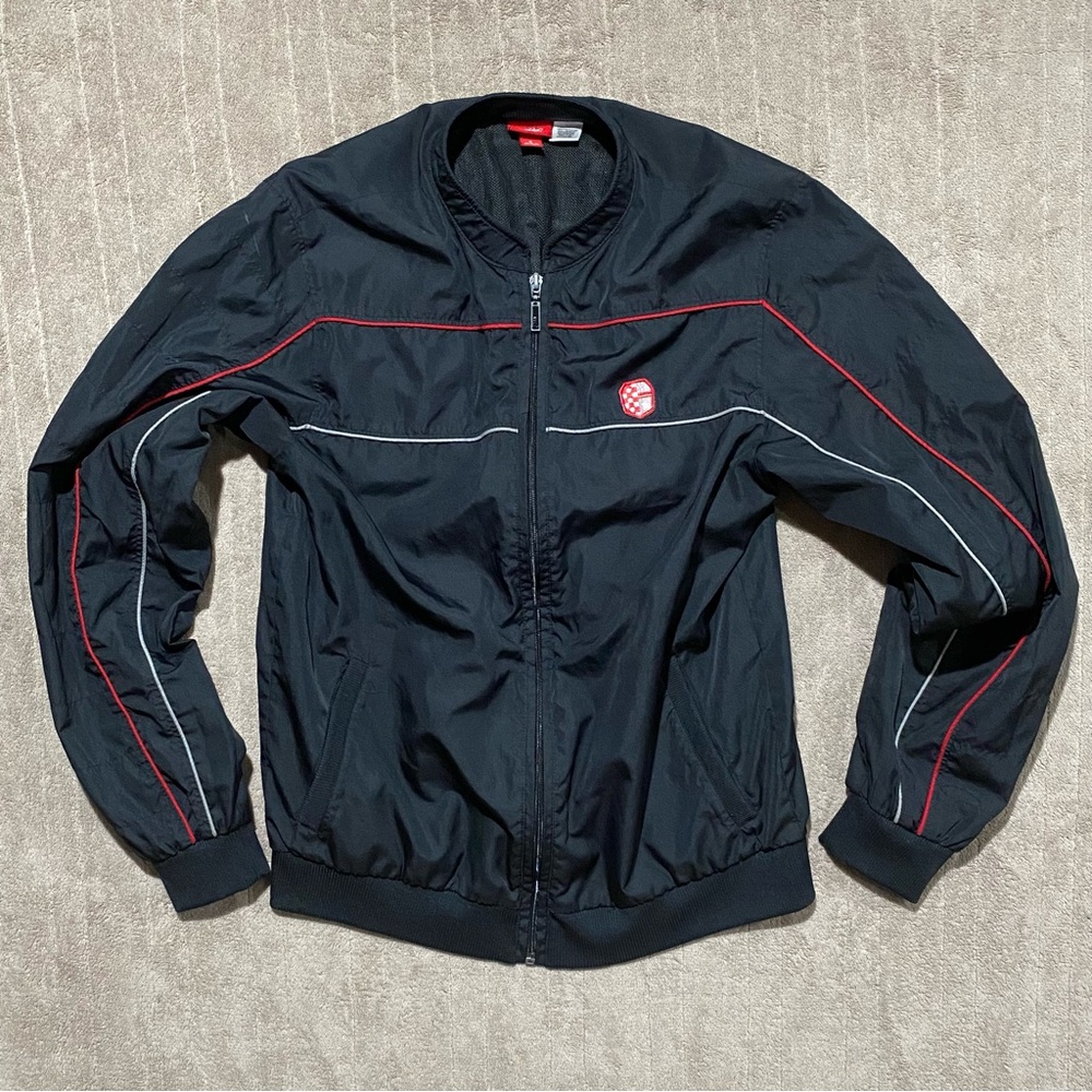 Vintage Y2K Mossimo Men's Black Full Zip Windbreaker Jacket Size Small 90s Retro